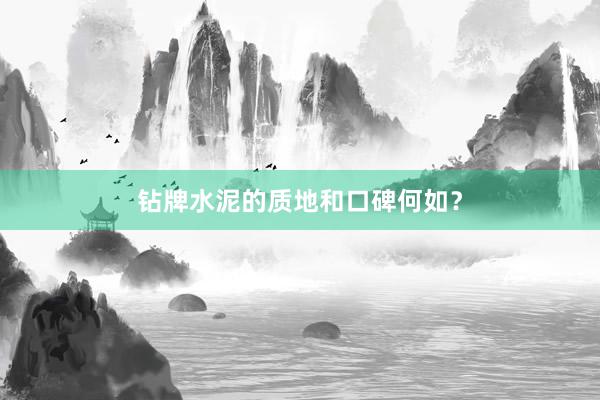 钻牌水泥的质地和口碑何如？